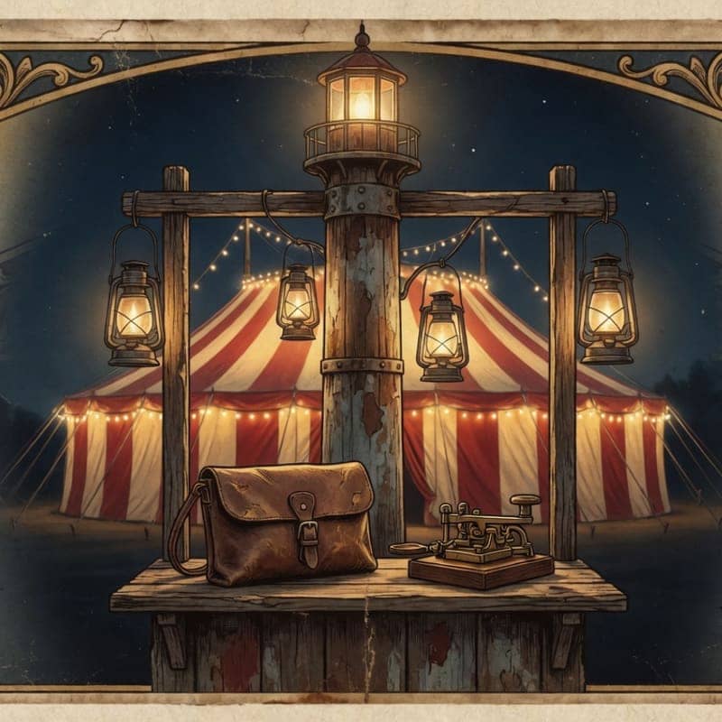 Lanterns and lighthouse keeping the big top lit at night — hosting, domains, and email